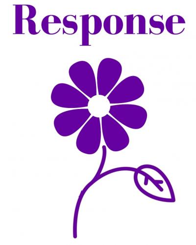 Response, Inc logo, a purple daisy on a white background with "Response" over it