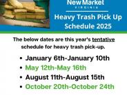 Tentative Dates for Heavy Trash Pick up in 2025