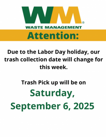 Trash Collection Change notice