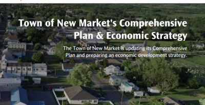 Photo of New Market with the title Town of New Market's Comprehensive Plan and Economic Strategy
