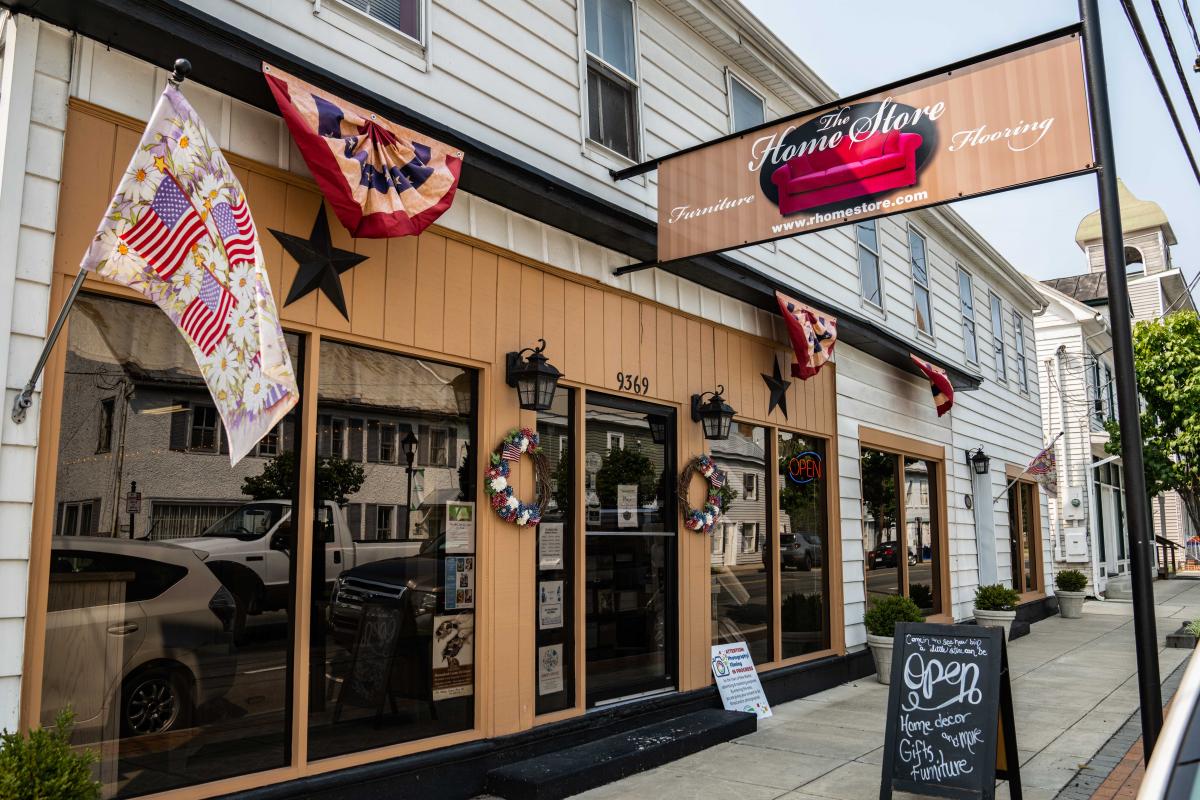 Outside a storefront- The Home Store Sign 