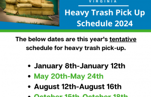 Info graph with heavy trash pick up dates